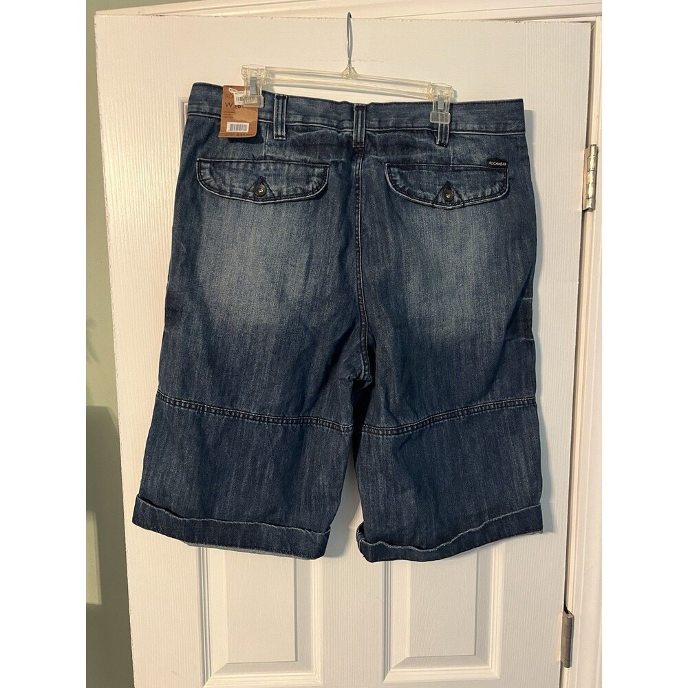 NWT Rocawear Baggy Loose Fit Denim Shorts Blue Jean Jorts Size 36 Y2K Vintage